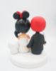 Picture of Deadpool and Mermaid Wedding Cake Topper, Wedding cake topper bride & groom with Dog