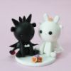 Picture of Toothless and Light Fury Wedding Cake Topper, Dragon wedding cake topper