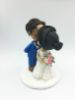 Picture of Classic Wedding Cake Topper,  Curly hair Groom & Bun hair Bride Cake Topper