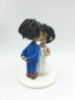 Picture of Classic Wedding Cake Topper,  Curly hair Groom & Bun hair Bride Cake Topper