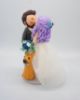 Picture of Blue Wedding Cake Topper, Purple Hair Bride and Full Beard Groom Wedding Cake Topper 