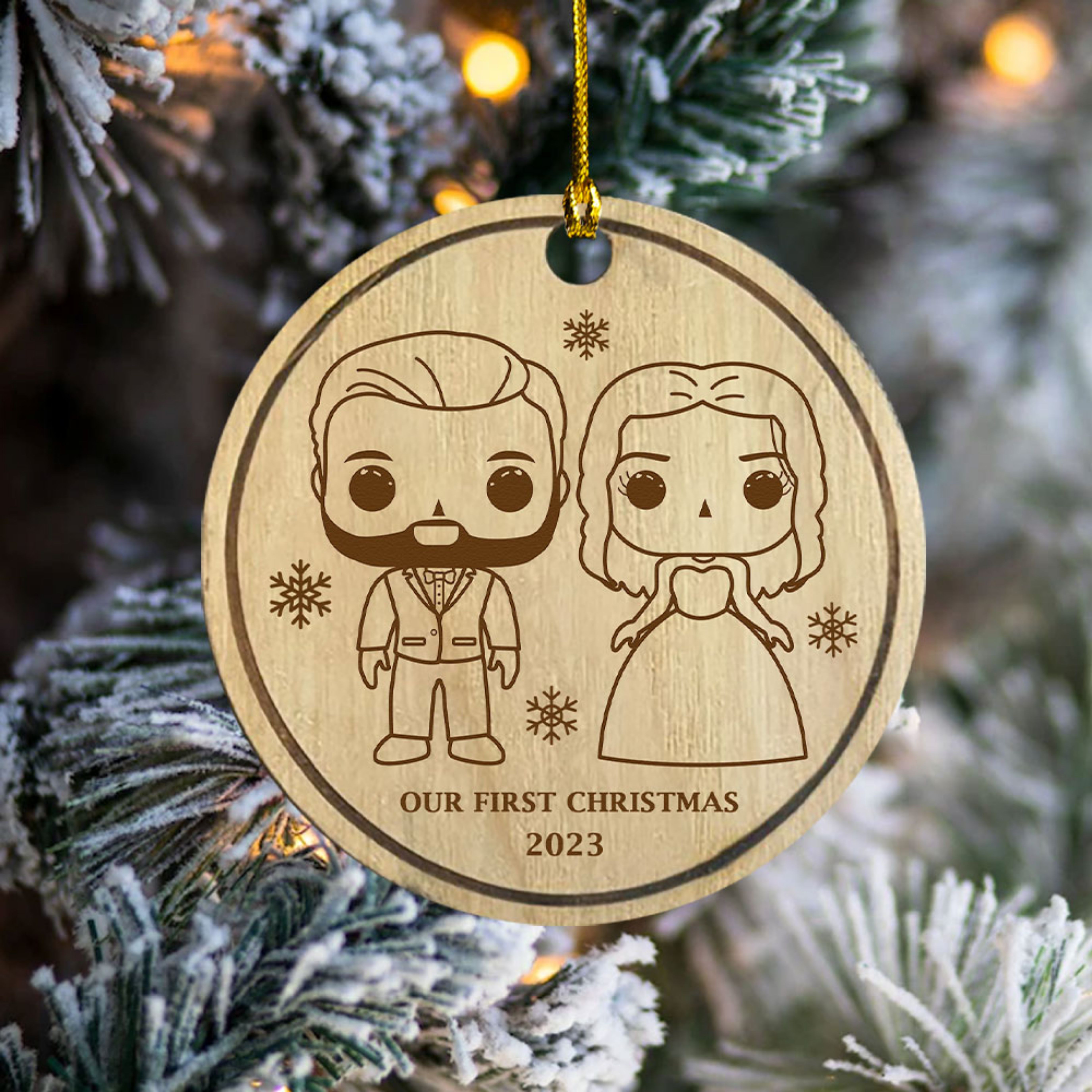 Picture of Custom Funko Pop Christmas Ornament, Personalized Wooden Cutout keychain