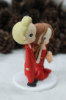 Picture of Custom Christmas Wedding Cake Topper, Red Wedding Theme Cake Topper