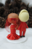 Picture of Custom Christmas Wedding Cake Topper, Red Wedding Theme Cake Topper