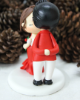 Picture of Kissing Christmas Wedding Cake Topper, White and Red Wedding Theme