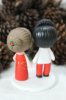 Picture of Christmas Wedding Cake Topper, Mixed Race Wedding Cake Topper