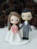 Picture of Pink Wedding Cake Topper, Classic bride & groom wedding cake topper