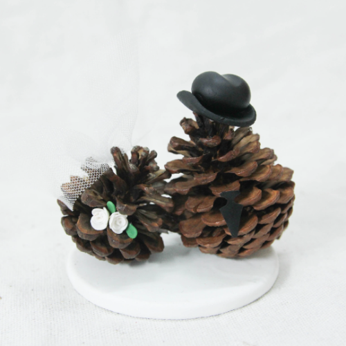 Picture of Pinecone Wedding Cake Topper, Rustic wedding theme