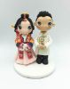 Picture of Hanbok and Ao Dai Wedding Cake Topper, Traditional Korea & Vietnam Wedding Cake Topper