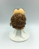 Picture of Curly Hair Bride and Bald Groom Wedding Cake Topper, Elopement cake topper