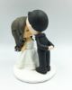 Picture of Spiky hair groom and Half do hair bride wedding cake topper, Kissing Couple Wedding Topper