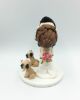 Picture of Kissing Couple Wedding Cake Topper with Dogs and cat, Bride and Groom with Dogs and Cat Wedding Figurine