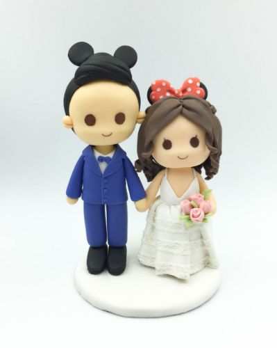 Picture of Custom Mickey and Minnie Wedding Cake Topper, Disney Inspired Wedding Cake Topper