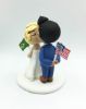 Picture of US and Brazil Wedding Cake Topper, Mixed Race Wedding Cake Topper