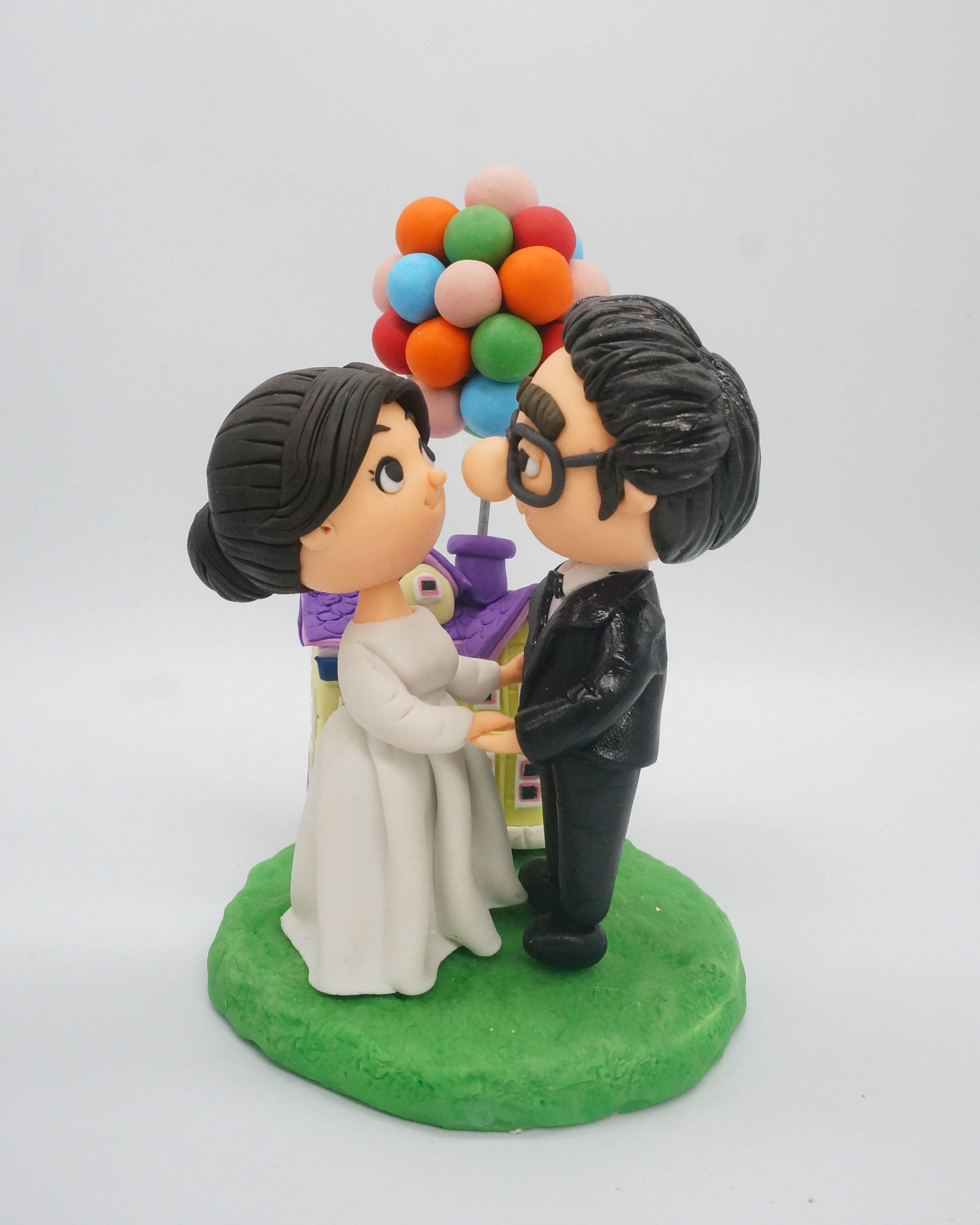 Picture of Ellie & Carl Wedding Cake Toper, Up House Movie Inspired Wedding Cake Topper