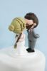 Picture of Harry Potter & Star Wars wedding cake topper, bride & groom with dog cake topper