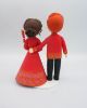 Picture of Chinese Wedding Cake Topper, Bride and Groom in Red dress cake topper