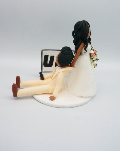 Picture of UFC Fan Wedding Cake Topper, Funny Bride & Groom Topper
