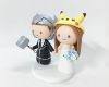 Picture of Thor groom and Pokemon bride wedding cake topper, Avengers inspire wedding