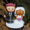Picture of X-Men Wedding Cake Topper, Wolverine Groom & Storm Bride Clay Figurine