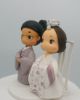 Picture of Royal Korea Hanbok wedding cake topper, Silver Anniversary wedding cake topper