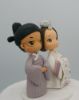 Picture of Royal Korea Hanbok wedding cake topper, Silver Anniversary wedding cake topper