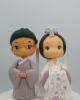 Picture of Royal Korea Hanbok wedding cake topper, Silver Anniversary wedding cake topper