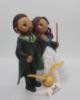 Picture of Harry Potter Inspired Wedding Cake Topper with Golden Snitch, Custom Wedding Gifts for Harry Potter Fans