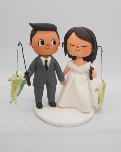 World Cake Topper. Products tagged with 'fishing wedding cake topper