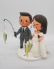 Picture of Fishing Wedding Cake Topper, Animal Crossing Villager Figure