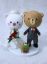 Picture of Milk & Mocha and Matcha wedding cake topper, Bride & Groom With Dog Topper