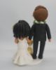 Picture of Tall Groom & Short Bride Wedding Cake Topper with Dog, Aloha Wedding cake topper