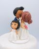 Picture of Family Wedding Cake Topper, Bride and Groom with Flower Girl Topper