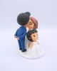 Picture of Family Wedding Cake Topper, Bride and Groom with Flower Girl Topper