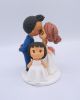 Picture of Family Wedding Cake Topper, Bride and Groom with Flower Girl Topper