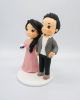 Picture of Coffee Meets Bagel Wedding Cake Topper, Chubby Couple Wedding Cake Topper, Wedding Anniversary Cake Topper