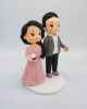 Picture of Coffee Meets Bagel wedding cake topper, Chubby Couple Wedding Cake Topper, Wedding Anniversary Cake Topper