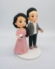 Picture of Coffee Meets Bagel Wedding Cake Topper, Chubby Couple Wedding Cake Topper, Wedding Anniversary Cake Topper