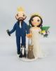 Picture of Kingdom Hearts inspired wedding cake topper, Custom Game Commission, Bride & Groom with cats topper