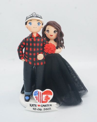 Picture of Emo Pop Punk Till Death Wedding Cake Topper, US-Canadian Wedding Cake Topper