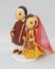 Picture of Indian Wedding Cake Topper, Personalized Saree Wedding Centerpiece, Red & Gold wedding theme
