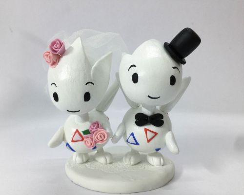 Picture of Pokemon Wedding Cake Topper, Togetic Clay Figurine, Pokemon Inspired Wedding