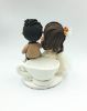 Picture of Storm in a Teacup game Wedding Cake Topper, Mad Tea Party Disney Ride Theme Wedding Cake Topper