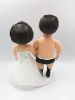 Picture of Sumo Wrestler Wedding Cake Topper, Boxers Groom with beautiful bride Wedding Cake Topper, Funny Groom Cake Topper