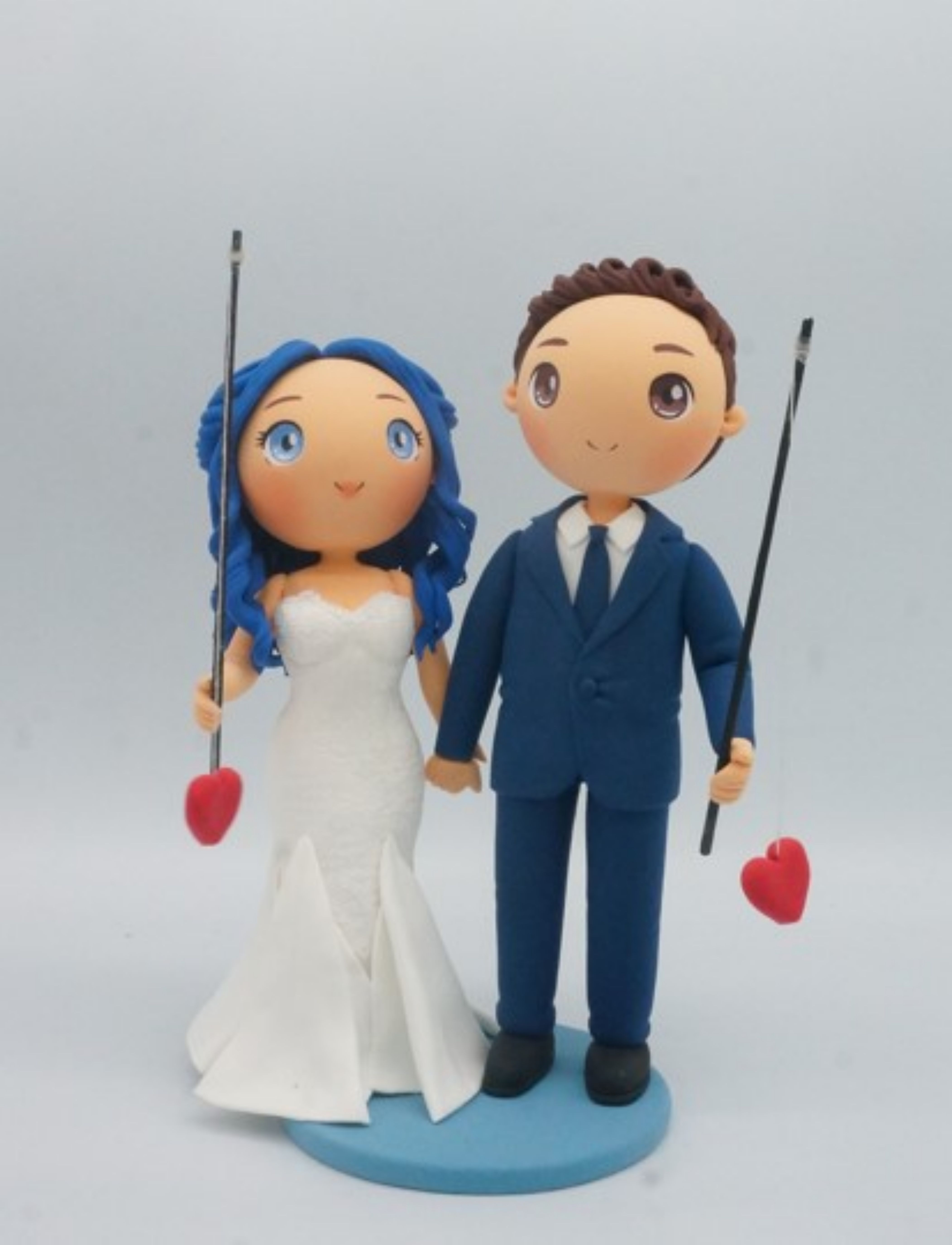 Picture of Fishing Bride and Groom Wedding Cake Topper,  Steal your heart wedding cake topper