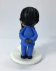 Picture of African American Wedding Cake Topper, Interracial Couple in blue theme decor