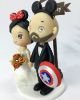 Picture of Captain America Groom & Minnie Mouse Bride Wedding Cake Topper, Disney Inspired Wedding, Lord of the Rings wedding theme