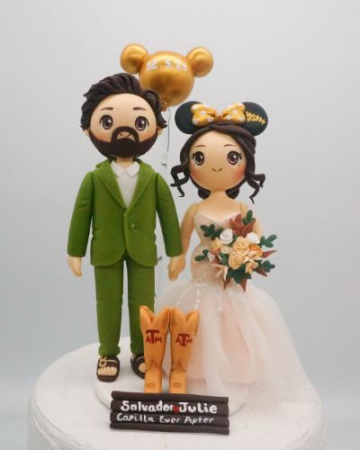 Picture of Capilla Ever After Wedding Cake Topper, Disney Wedding Cake Topper, Cowboy Boots Wedding Cake Topper