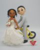 Picture of Bicycle Wedding Cake Topper, Office Romance Wedding Cake Topper, Interracial Bride & Groom Figurine