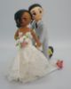 Picture of Bicycle Wedding Cake Topper, Office Romance Wedding Cake Topper, Interracial Bride & Groom Figurine